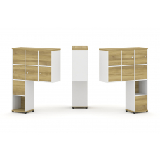 Concept Надставка высокая CN.DNV-009 Дуб Винченцо/Белый Бриллиант/Металл Черный 1099*350*1486