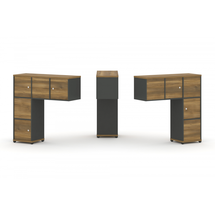 Concept Надставка низкая CN.DNN-007 Сандал Янтарный/Антрацит/Металл Антрацит 1099*365*1130