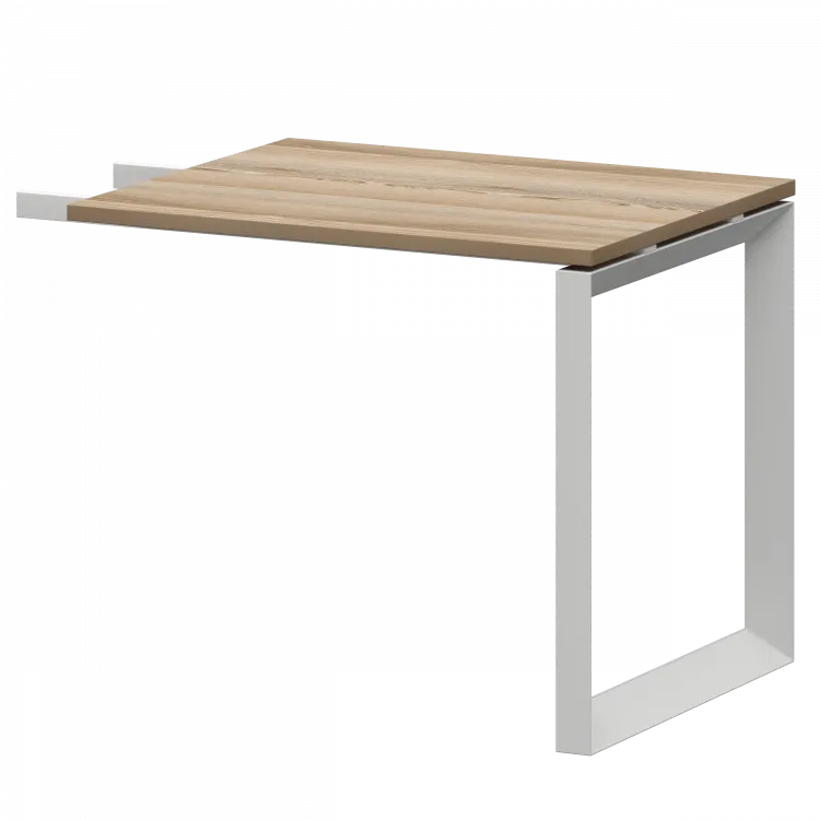 Бриф-приставка на металлокаркасе НТМПБ-О-709 Дуб сафари/Белый 900x730x750 Аргентум-МП