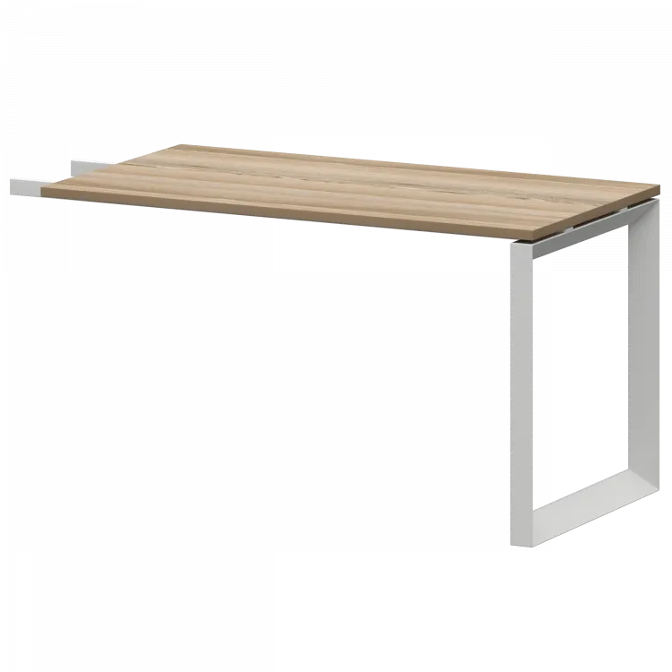 Бриф-приставка на металлокаркасе НТМПБ-О-735 Дуб сафари/Белый 1350x730x750 Аргентум-МП