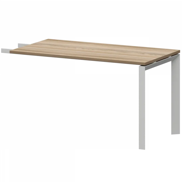 Бриф-приставка на металлокаркасе НТМПБ-П-735 Дуб сафари/Белый 1350x730x750 Аргентум-МП