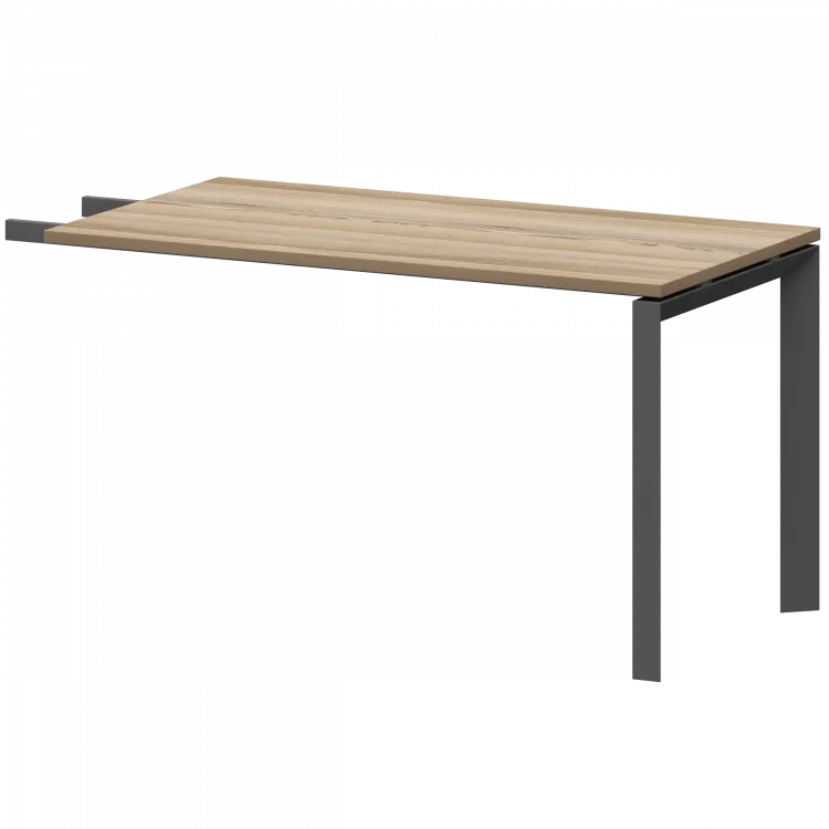 Бриф-приставка на металлокаркасе НТМПБ-П-735 Дуб сафари/Антрацит 1350x730x750 Аргентум-МП