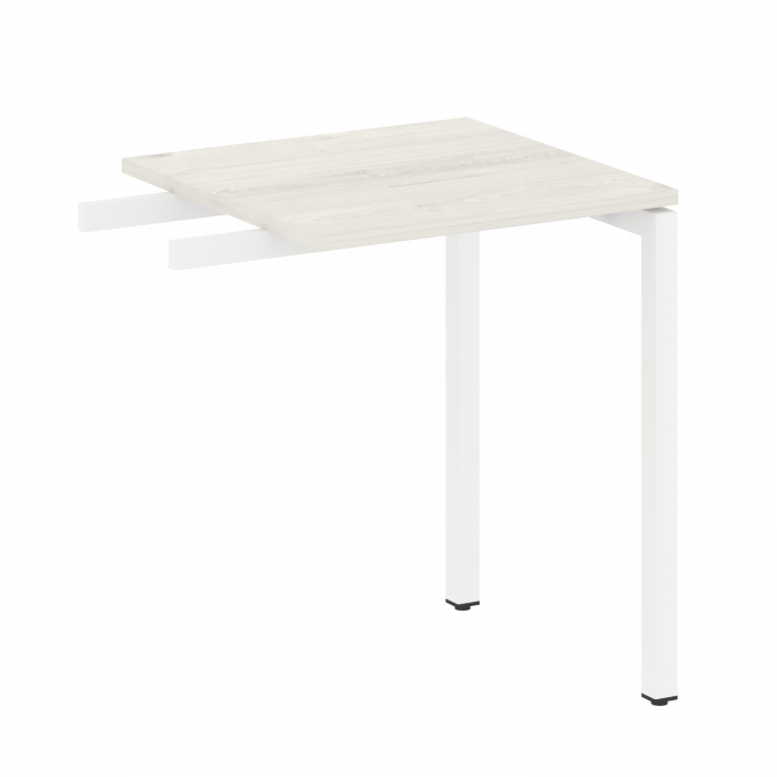 Metal System Quattro Приставной элемент на П-образном м/к 40БП.ПР-1 Дуб Наварра/Металл Белый 600*600