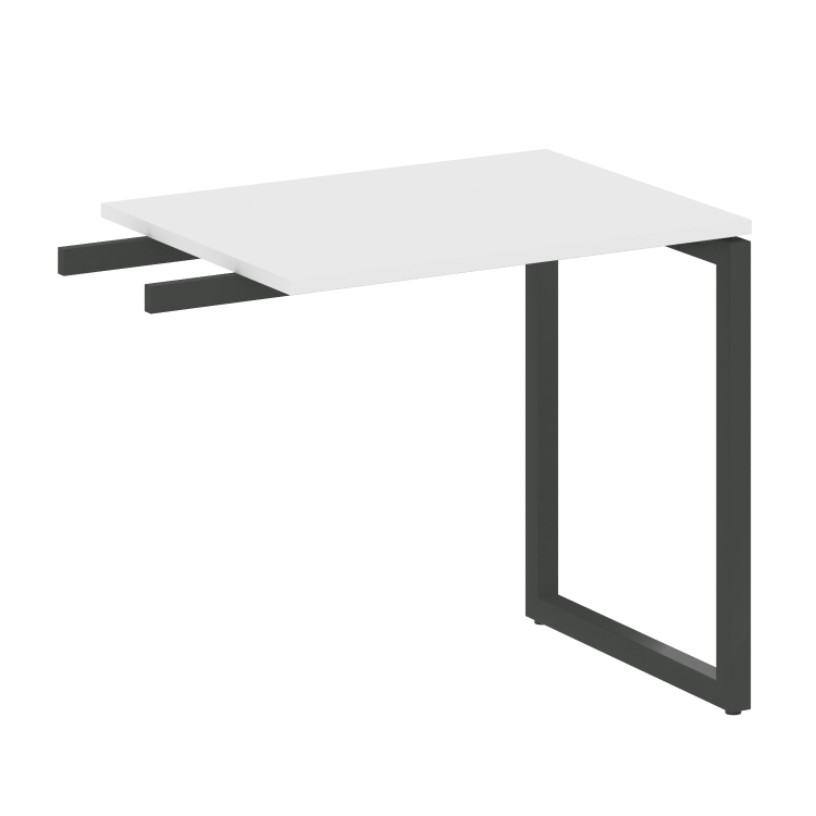 Metal System Quattro Приставной элемент на О-образном м/к 40БО.ПР-2 Белый/Металл Антрацит 800*600*75