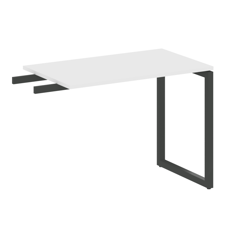 Metal System Quattro Приставной элемент на О-образном м/к 40БО.ПР-3 Белый/Металл Антрацит 1000*600*7