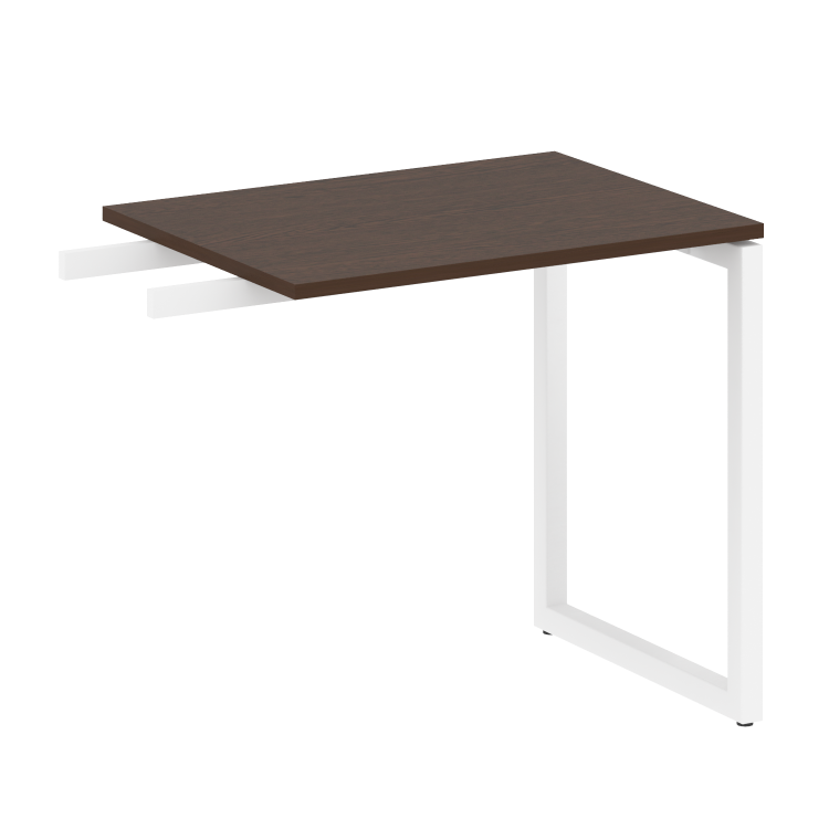 Metal System Quattro Приставной элемент на О-образном м/к 40БО.ПР-2 Венге Цаво/Металл Белый 800*600*