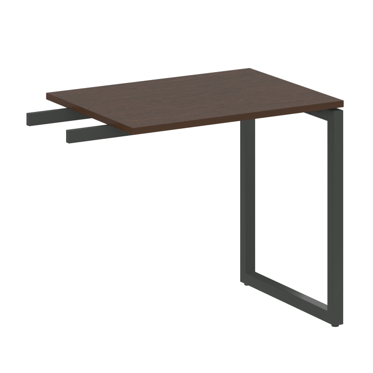 Metal System Quattro Приставной элемент на О-образном м/к 40БО.ПР-2 Венге Цаво/Металл Антрацит 800*6