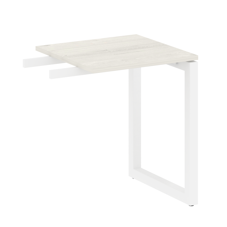 Metal System Quattro Приставной элемент на О-образном м/к 50БО.ПР-1 Дуб Наварра/Металл Белый 600*600