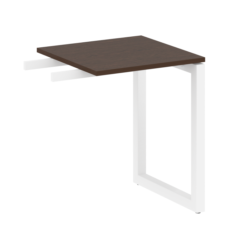 Metal System Quattro Приставной элемент на О-образном м/к 50БО.ПР-1 Венге Цаво/Металл Белый 600*600*