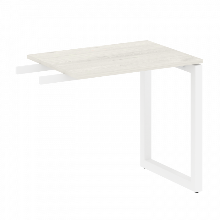 Metal System Quattro Приставной элемент на О-образном м/к 50БО.ПР-2 Дуб Наварра/Металл Белый 800*600