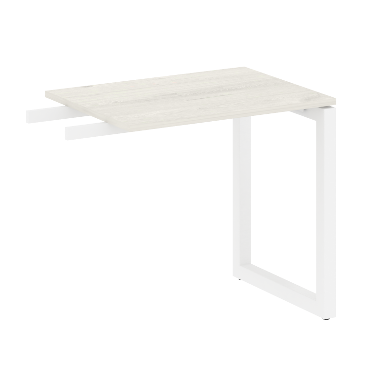 Metal System Quattro Приставной элемент на О-образном м/к 50БО.ПР-2 Дуб Наварра/Металл Белый 800*600