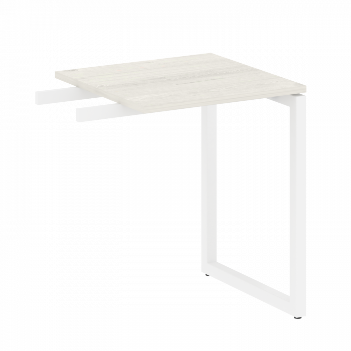 Metal System Quattro Приставной элемент на О-образном м/к 40БО.ПР-1 Дуб Наварра/Металл Белый 600*600