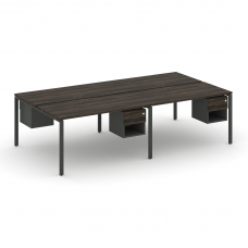 Concept Рабочая станция двухсторонняя с подвесными тумбами на 4 места CN.DRS-139 A Дуб Мали/Антрацит