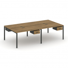 Concept Рабочая станция двухсторонняя с подвесными тумбами на 4 места CN.DRS-129 A Сандал Янтарный/А