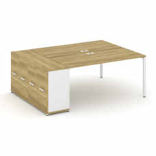 Concept Рабочая станция с опорным распаш. шкафом CN.DRS-220 W Дуб Винченцо/Белый Бриллиант/Металл Бе