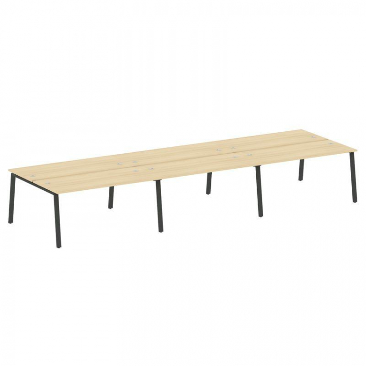 Metal System Рабочая станция на 6 мест на А-образном м/к БА.СМ-6.4 Акация Лорка/Металл Антрацит 4800