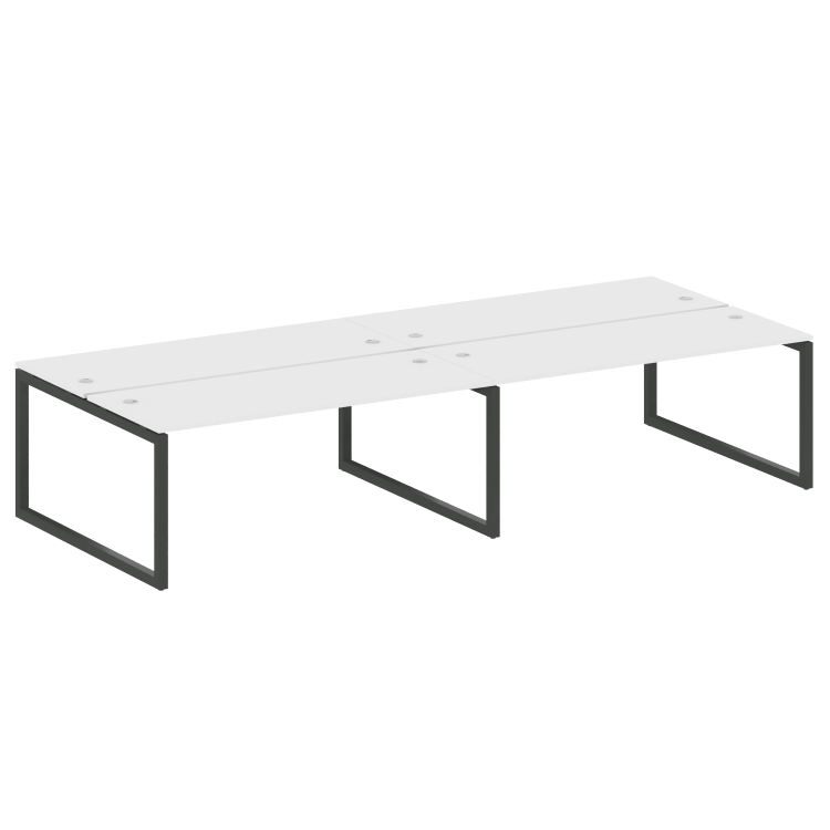 Metal System Quattro Рабочая станция на 4 места на О-образном м/к 50БО.СМ-4.5 Белый/Металл Антрацит