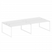 Metal System Quattro Рабочая станция на 4 места на О-образном м/к 40БО.СМ-4.4 Белый/Металл Белый 320