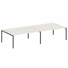 Metal System Quattro Рабочая станция на 4 места на П-образном м/к 40БП.СМ-4.5 Дуб Наварра/Металл Ант