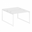 Metal System Quattro Рабочая станция на О-образном м/к 40БО.РАС-СП-2.2 Белый/Металл Белый 1200*1475*