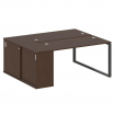 Metal System Рабочая станция с шкафом-купе на О-образном м/к БО.РС-СШК-1.3 Т Венге Цаво/Металл Антра