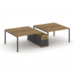 Concept Рабочая станция 4 места с двухсторонней опорной тумбой CN.DRS-311 A Сандал Янтарный/Антрацит