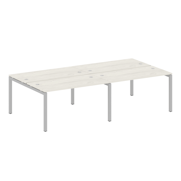 Metal System Quattro Рабочая станция на 4 места на П-образном м/к 50БП.СМ-4.3 Дуб Наварра/Металл Сер