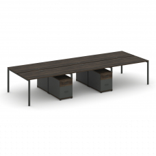 Concept Рабочая станция 6 мест с 2 двухсторонними опорными тумбами CN.DRS-347 A Дуб Мали/Антрацит/Ме