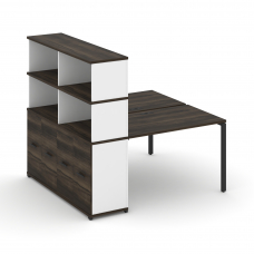 Concept Рабочая станция с опорным распаш. шкафом с надставкой выс. CN.DRS-230 B Дуб Мали/Белый Брилл