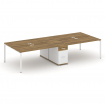 Concept Рабочая станция 4 места с 1 опорной тумбой CN.DRS-424 W Сандал Янтарный/Белый Бриллиант/Мета