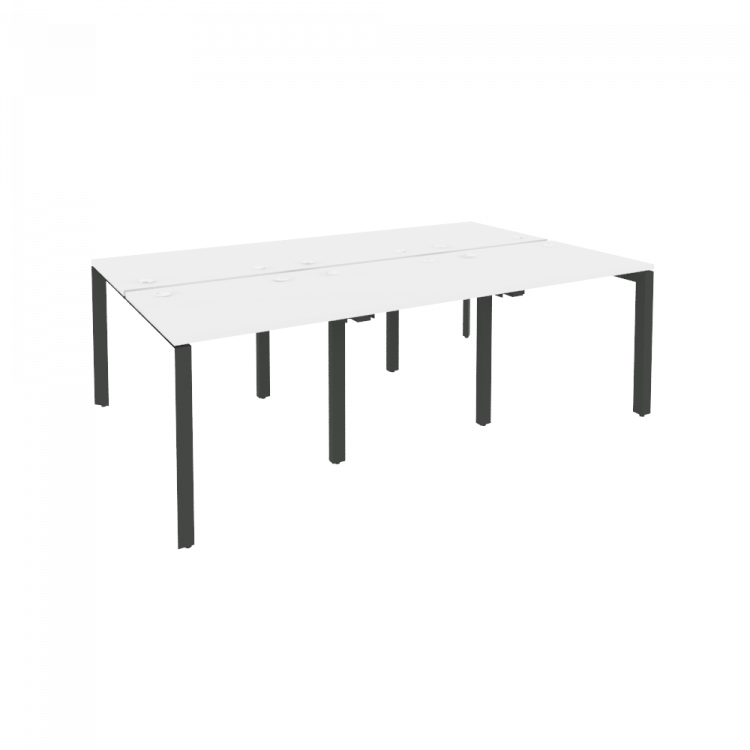 Onix Рабочая станция на П-образном м/к O.MP-D.RS-6.0.7 Белый Бриллиант/Металл Антрацит 2340*1475*750