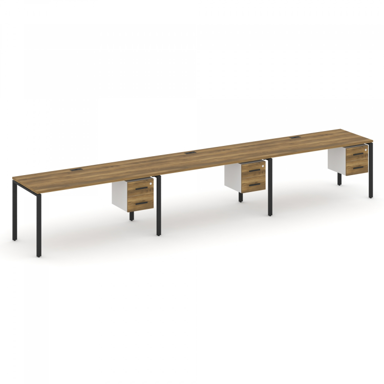 Concept Рабочая станция односторонняя с подвес. тумбами 3 места CN.ORS-136 B Сандал Янтарный/Белый Б