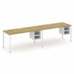 Concept Рабочая станция односторонняя с подвес. тумбами 2 места CN.ORS-108 Дуб Винченцо/Белый Брилли
