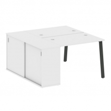 Metal System Рабочая станция с шкафом-купе на А-образном м/к БА.РС-СШК-1.1 Т Белый/Металл Антрацит 1