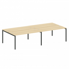Metal System Quattro Рабочая станция на 4 места на П-образном м/к 40БП.СМ-4.4 Акация Лорка/Металл Ан