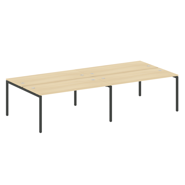 Metal System Quattro Рабочая станция на 4 места на П-образном м/к 40БП.СМ-4.4 Акация Лорка/Металл Ан