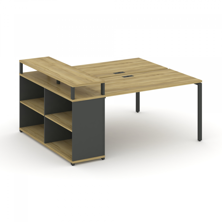 Concept Рабочая станция с опорным стеллажом с верх. горизонтом CN.DRS-208 Дуб Винченцо/Антрацит/Мет