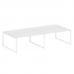 Metal System Рабочая станция на 4 места на О-образном м/к БО.СМ-4.4 Белый/Металл Белый 3200*1475*750