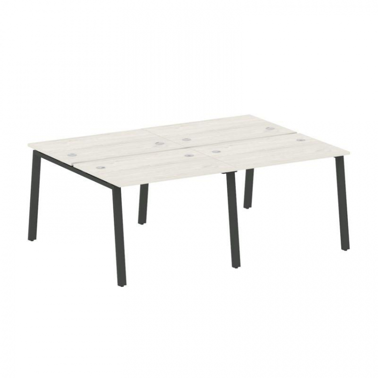 Metal System Рабочая станция на 4 места на А-образном м/к БА.СМ-4.1 Дуб Наварра/Металл Антрацит 2000