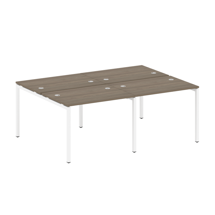 Metal System Quattro Рабочая станция на 4 места на П-образном м/к 40БП.СМ-4.1 Вяз Благородный/Металл