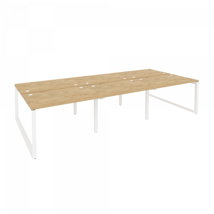 Onix Рабочая станция на О-образном м/к O.MO-D.RS-6.2.8 Тиквуд Светлый/Металл Белый 3540*1635*750