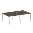 Metal System Рабочая станция на 4 места на А-образном м/к БА.СМ-4.2 Венге Цаво/Металл Серый 2400*147