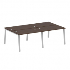 Metal System Рабочая станция на 4 места на А-образном м/к БА.СМ-4.2 Венге Цаво/Металл Серый 2400*147