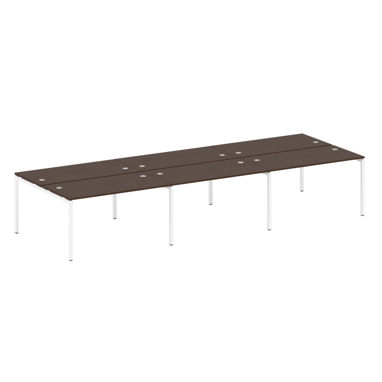 Metal System Quattro Рабочая станция на 6 раб. мест на П-образном м/к 40БП.СМ-6.3 Венге Цаво/Металл