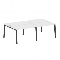 Metal System Рабочая станция на 4 места на А-образном м/к БА.СМ-4.2 Белый/Металл Антрацит 2400*1475*