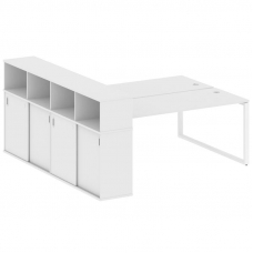 Metal System Рабочая станция с шкафом-купе на О-образном м/к БО.РС-СШК-4.5 Т Белый/Металл Белый 2210