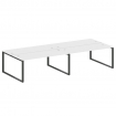 Metal System Рабочая станция на 4 места на О-образном м/к БО.СМ-4.5 Белый/Металл Антрацит 3600*1475*