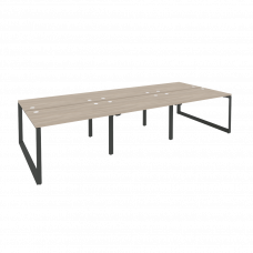 Onix Рабочая станция на О-образном м/к O.MO-D.RS-6.2.7 Дуб Аттик/Металл Антрацит 3540*1475*750