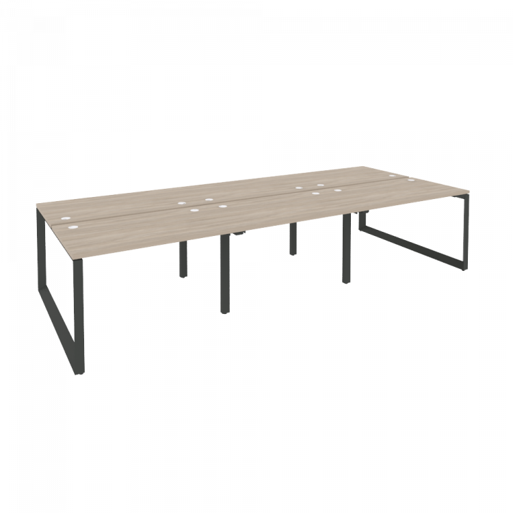 Onix Рабочая станция на О-образном м/к O.MO-D.RS-6.2.7 Дуб Аттик/Металл Антрацит 3540*1475*750