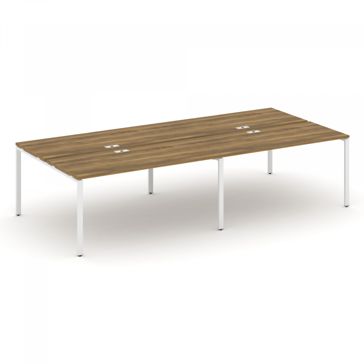 Concept Рабочая станция на 4 места CN.DRS-008 Сандал Янтарный/Металл Белый 3160*1480*750